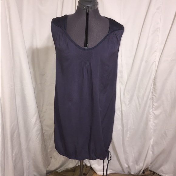 Navy blue, tunic length tank - Picture 2 of 4